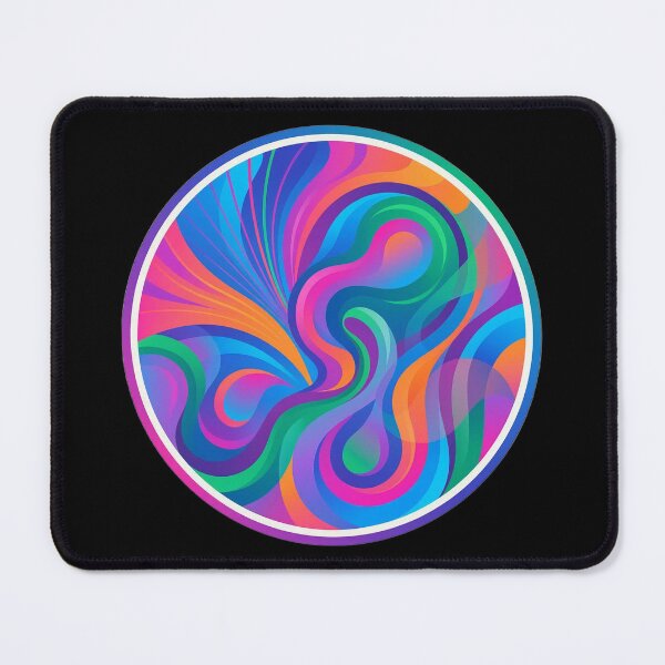 Item preview, Vibrant Fluid Flow - Abstract Psychedelic Colorful Waves Circle Art designed and sold by Robo-toons.