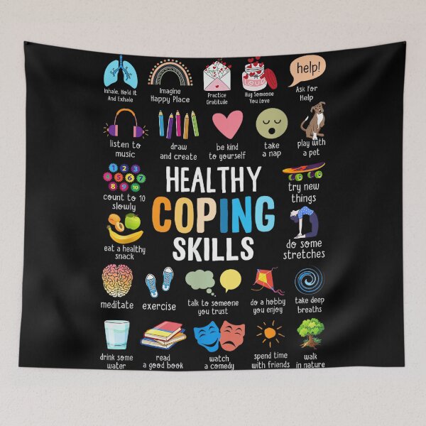 Item preview, Healthy Coping Skills Counselor Mental Health Awareness designed and sold by LisaMCasares.