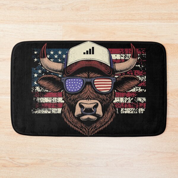 Item preview, Patriotic Cowboy Bull American Flag Western Vintage designed and sold by stylboutique.