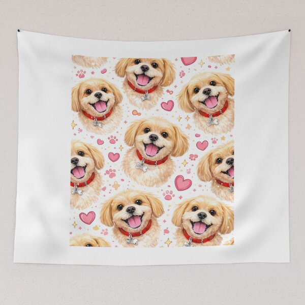 Item preview, Cute Dog Pattern – Adorable Puppy Hearts Aesthetic designed and sold by Aura.Creative.