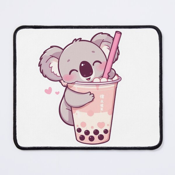 Item preview, anime koala hugging giant boba tea designed and sold by Animepopstudio.