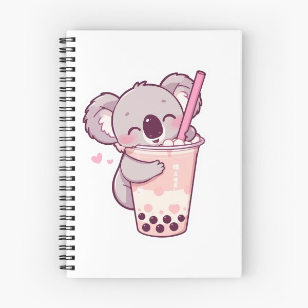 Item preview, anime koala hugging giant boba tea designed and sold by Animepopstudio.
