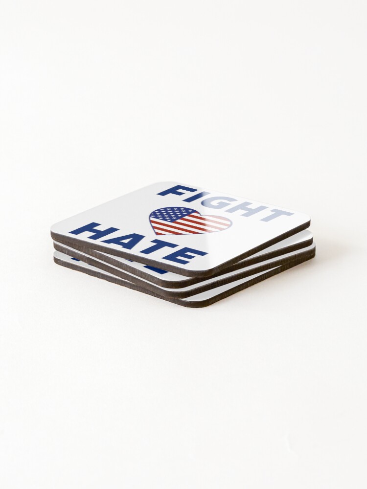 Thumbnail 4 of 5, Coasters (Set of 4), Fight hate designed and sold by RACHELDF.