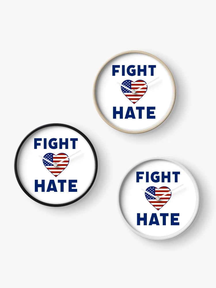 Thumbnail 3 of 4, Clock, Fight hate designed and sold by Rachel the Artist .