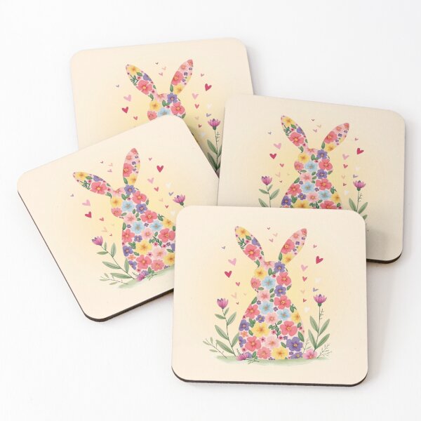 Item preview, Flower Bunny Colorful Silhouette - Easter Garden designed and sold by PriyaMagic.