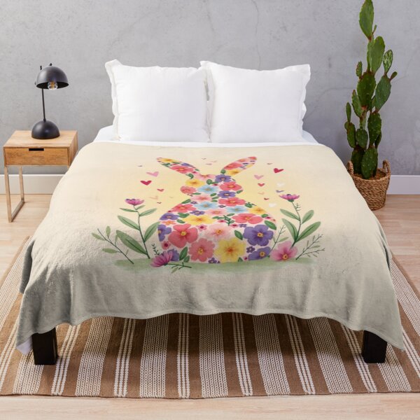 Item preview, Flower Bunny Colorful Silhouette - Easter Garden designed and sold by PriyaMagic.
