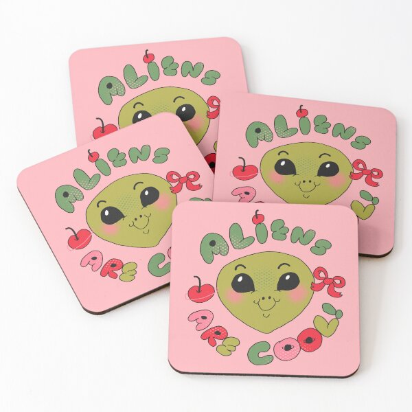 Item preview, Coquette Style Aliens Are Cool (Pink) designed and sold by yellowflowerhut.