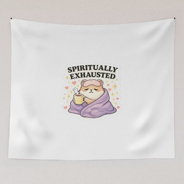 Item preview, Spiritually Exhausted Cute Bear – Funny Cozy Mood Design designed and sold by Aura.Creative.