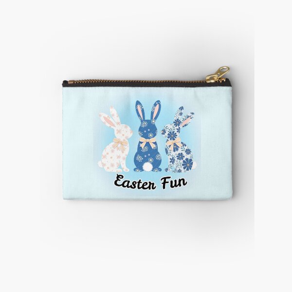 Item preview, Blue Floral Easter Bunnies - Chic Holiday Art - Shiny Easter Fun Silhouettes designed and sold by PriyaMagic.