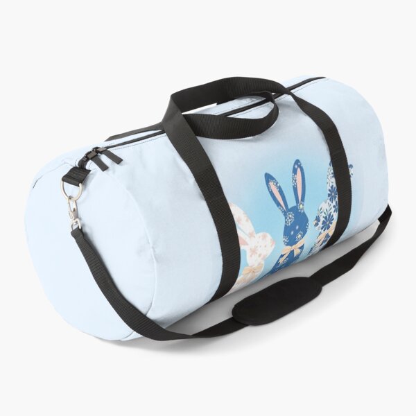 Item preview, Blue Floral Easter Bunnies - Chic Holiday Art - Shiny Easter Fun Silhouettes designed and sold by PriyaMagic.