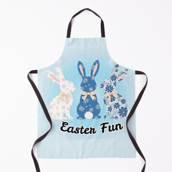 Item preview, Blue Floral Easter Bunnies - Chic Holiday Art - Shiny Easter Fun Silhouettes designed and sold by PriyaMagic.