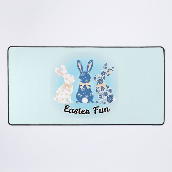 Item preview, Blue Floral Easter Bunnies - Chic Holiday Art - Shiny Easter Fun Silhouettes designed and sold by PriyaMagic.