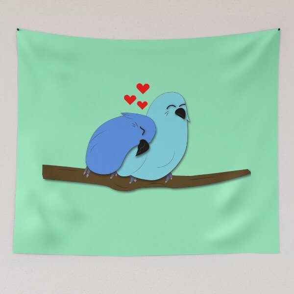 Item preview, Little Birds in Love on a Branch designed and sold by ArtYuly.