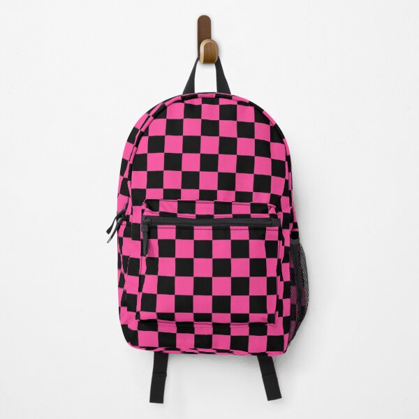 Item preview, Black and Pink Checkerboard Pattern – Bold Retro Geometric Art Print / Throw Pillow designed and sold by Lainey1978.