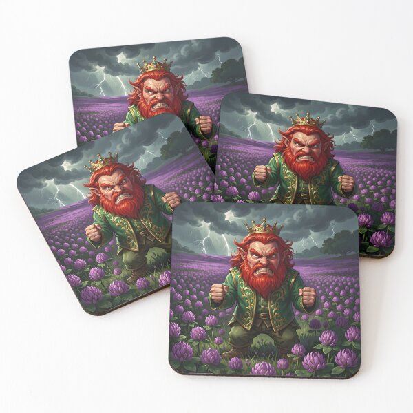 Item preview, Angry Leprechaun King In A Field Of Purple Clover designed and sold by Paw's Arts.