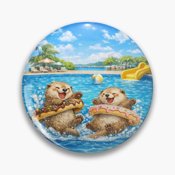 Item preview, Cute Otters With Donut Floaties Sticker designed and sold by jgvisualarts.