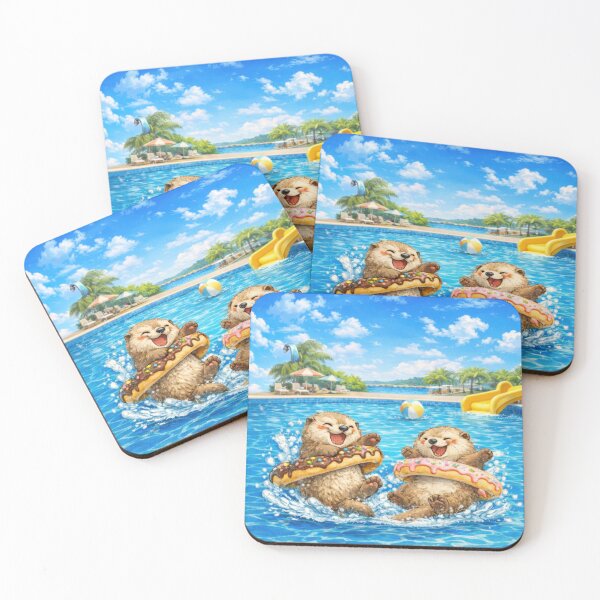 Item preview, Cute Otters With Donut Floaties Sticker designed and sold by jgvisualarts.