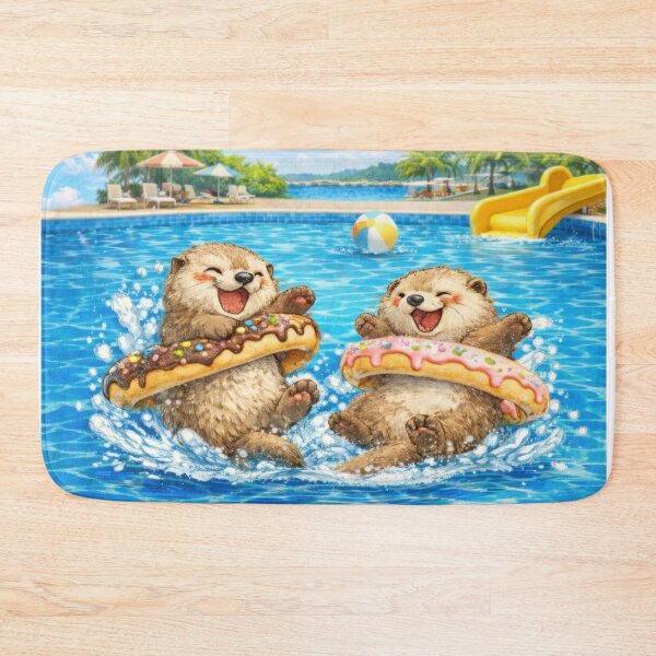 Item preview, Cute Otters With Donut Floaties Sticker designed and sold by jgvisualarts.