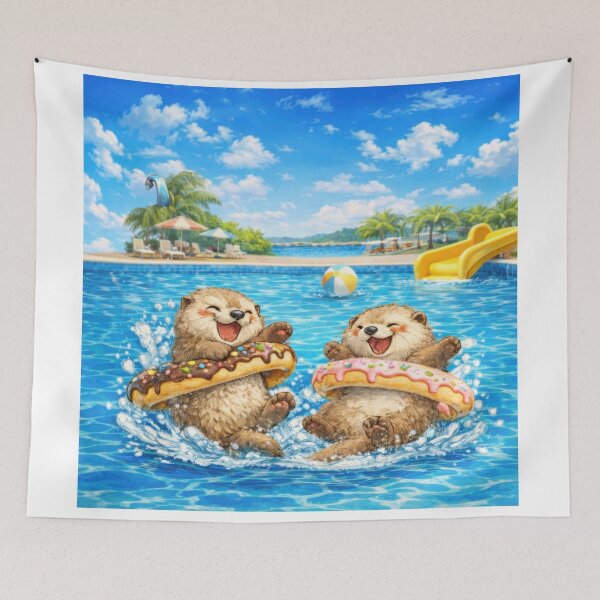 Item preview, Cute Otters With Donut Floaties Sticker designed and sold by jgvisualarts.
