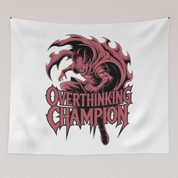 Item preview, Overthinking Champion Dark Demon Streetwear Graphic designed and sold by NewUSShop.