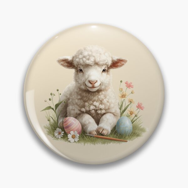 Item preview, Cute Lamb Painting Easter Eggs – Spring Easter Lamb Art designed and sold by Willow & Ink.