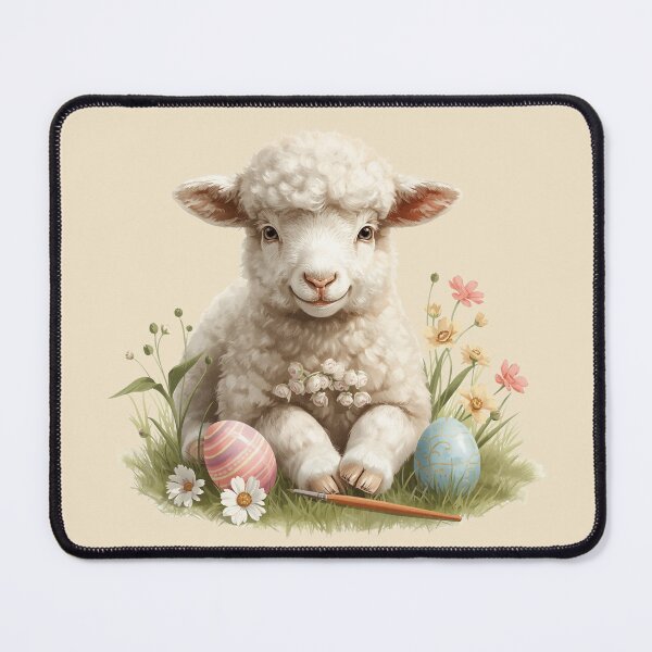 Item preview, Cute Lamb Painting Easter Eggs – Spring Easter Lamb Art designed and sold by Willow & Ink.