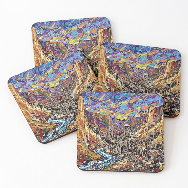 Item preview, Colorful Gold Mining Canyon River Landscape Painting designed and sold by Meteor Destroyer.