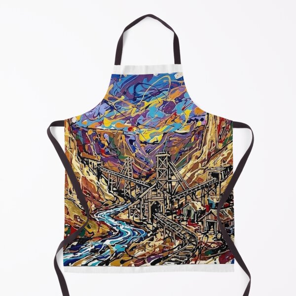 Item preview, Colorful Gold Mining Canyon River Landscape Painting designed and sold by Meteor Destroyer.