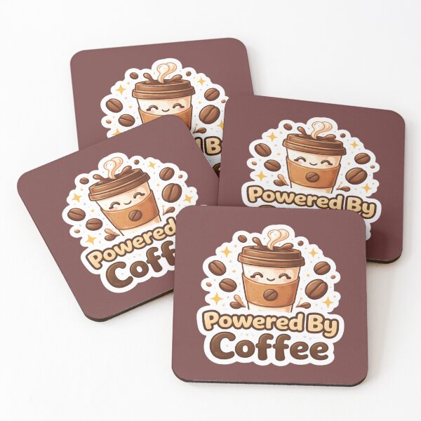 Item preview, Powered By Coffee – Funny Coffee Lover Sticker designed and sold by MrDev.