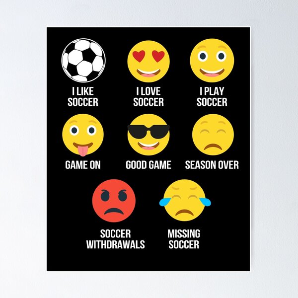 I Love Soccer Shirt Emojis Emoticons Funny Graphic Shirt
