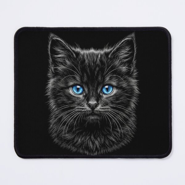 Item preview, Black Kitten Portrait Blue Eyes Dark Art designed and sold by Zippy Creation.