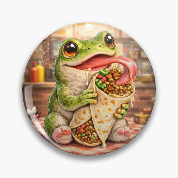 Item preview, Cute Frog With Burrito and Flies Sticker designed and sold by jgvisualarts.