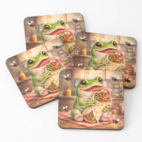 Item preview, Cute Frog With Burrito and Flies Sticker designed and sold by jgvisualarts.