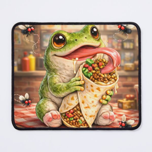 Item preview, Cute Frog With Burrito and Flies Sticker designed and sold by jgvisualarts.