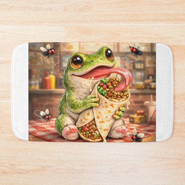 Item preview, Cute Frog With Burrito and Flies Sticker designed and sold by jgvisualarts.