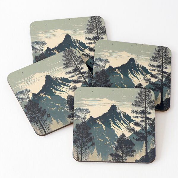 Item preview, Pine Forest Mountain Vintage Landscape designed and sold by SoftBloomAmelia.