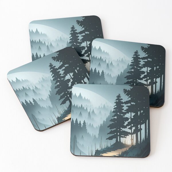 Item preview, Misty Forest Path Mountain Landscape designed and sold by SoftBloomAmelia.
