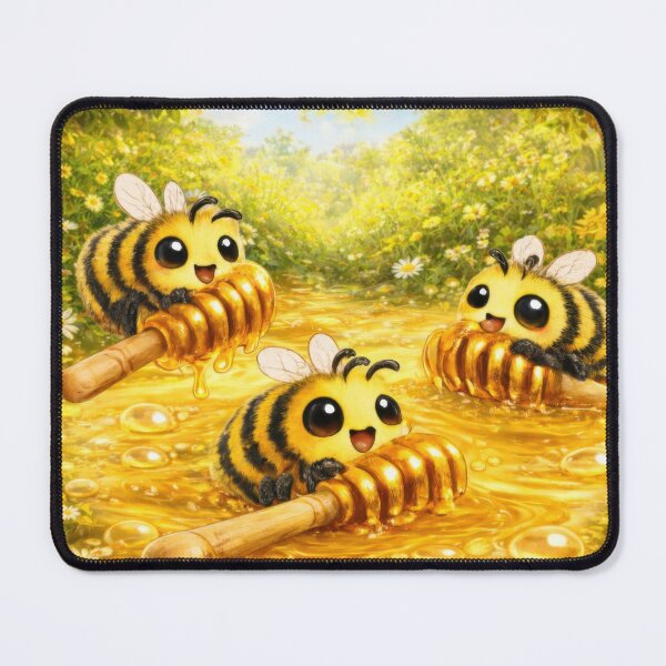 Item preview, Cute Bees With Honey Dippers Sticker designed and sold by jgvisualarts.