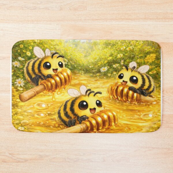 Item preview, Cute Bees With Honey Dippers Sticker designed and sold by jgvisualarts.