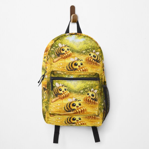 Item preview, Cute Bees With Honey Dippers Sticker designed and sold by jgvisualarts.