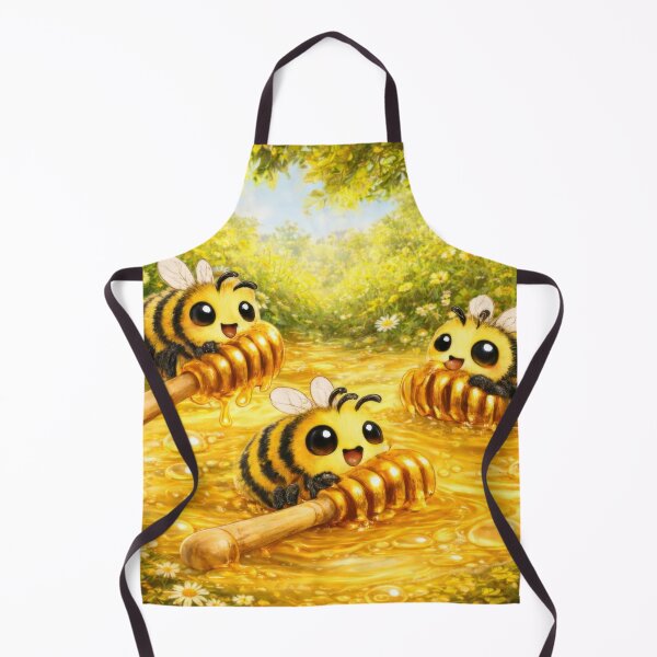 Item preview, Cute Bees With Honey Dippers Sticker designed and sold by jgvisualarts.