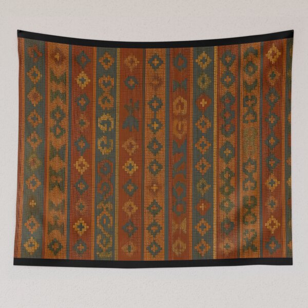 Item preview, Moroccan Berber Kilim Geometric Tribal Pattern Textile Design designed and sold by PinUpPizzazz.