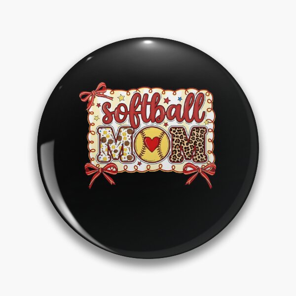 Item preview, Softball Mom Heart Bow designed and sold by KroghDs.