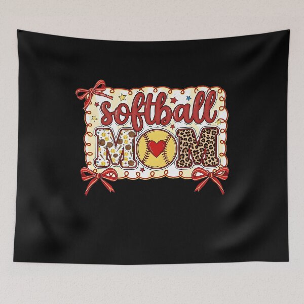 Item preview, Softball Mom Heart Bow designed and sold by KroghDs.