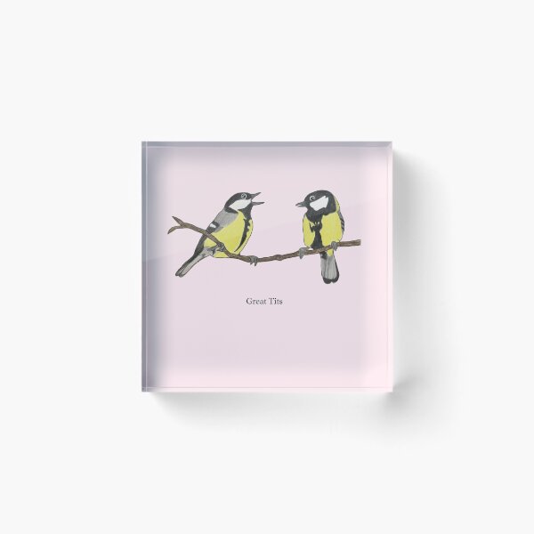 Item preview, A Pair of Great Tits designed and sold by fluidacrylics.