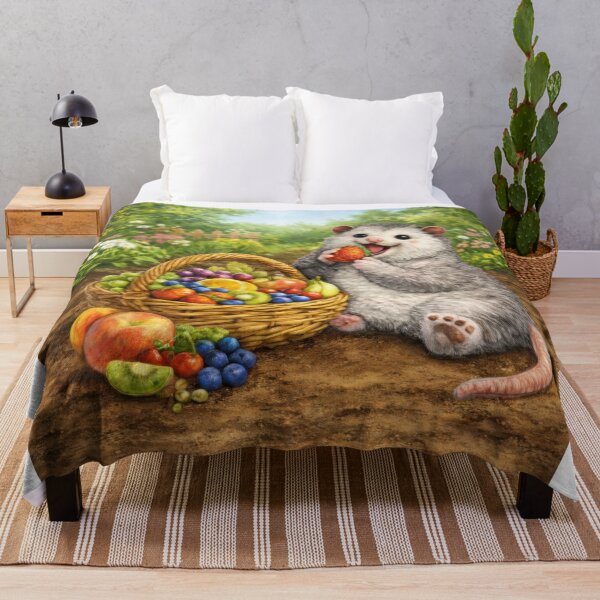 Item preview, Cute Possum With Fruit Basket Sticker designed and sold by jgvisualarts.
