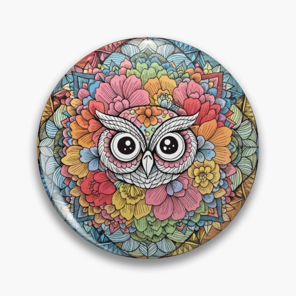 Item preview, Floral Mandala Art owl – Intricate Flower Mandala Design designed and sold by Anime9122.