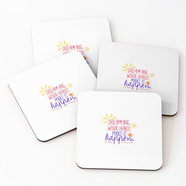 Item preview, Dream Big Work Hard Make It Happen Motivational Quote Colorful Hand Lettering designed and sold by TeeTimeMeTime.