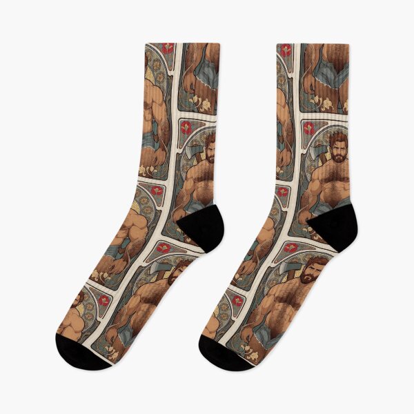 Item preview, Gay Lumberjack Bear – Queer Art Nouveau Warrior designed and sold by ZhivanCrimson.