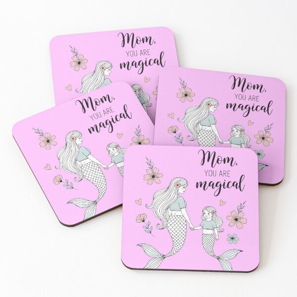 Item preview, Mom You Are Magical – Mother and Daughter Mermaids Holding Hands designed and sold by Sea Gem.